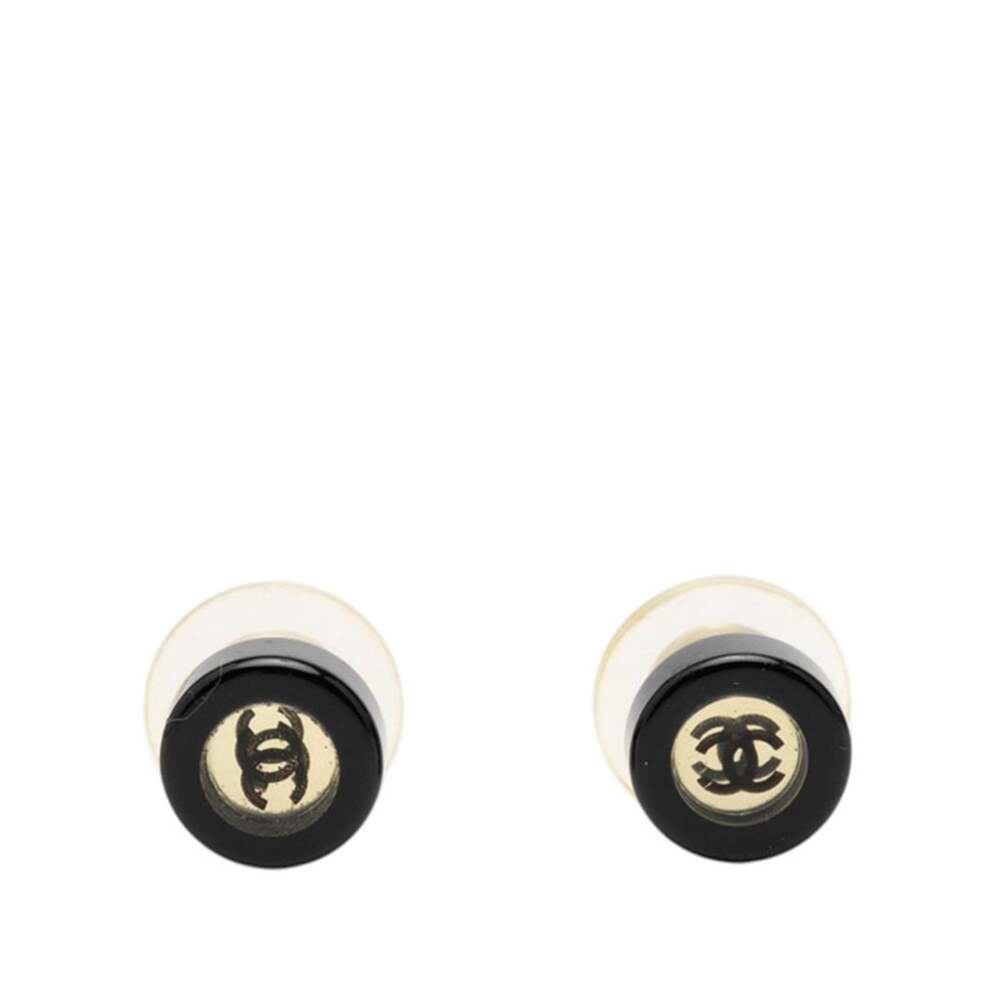 Chanel Cc Logo Stud Earrings Silver- #256910C58B